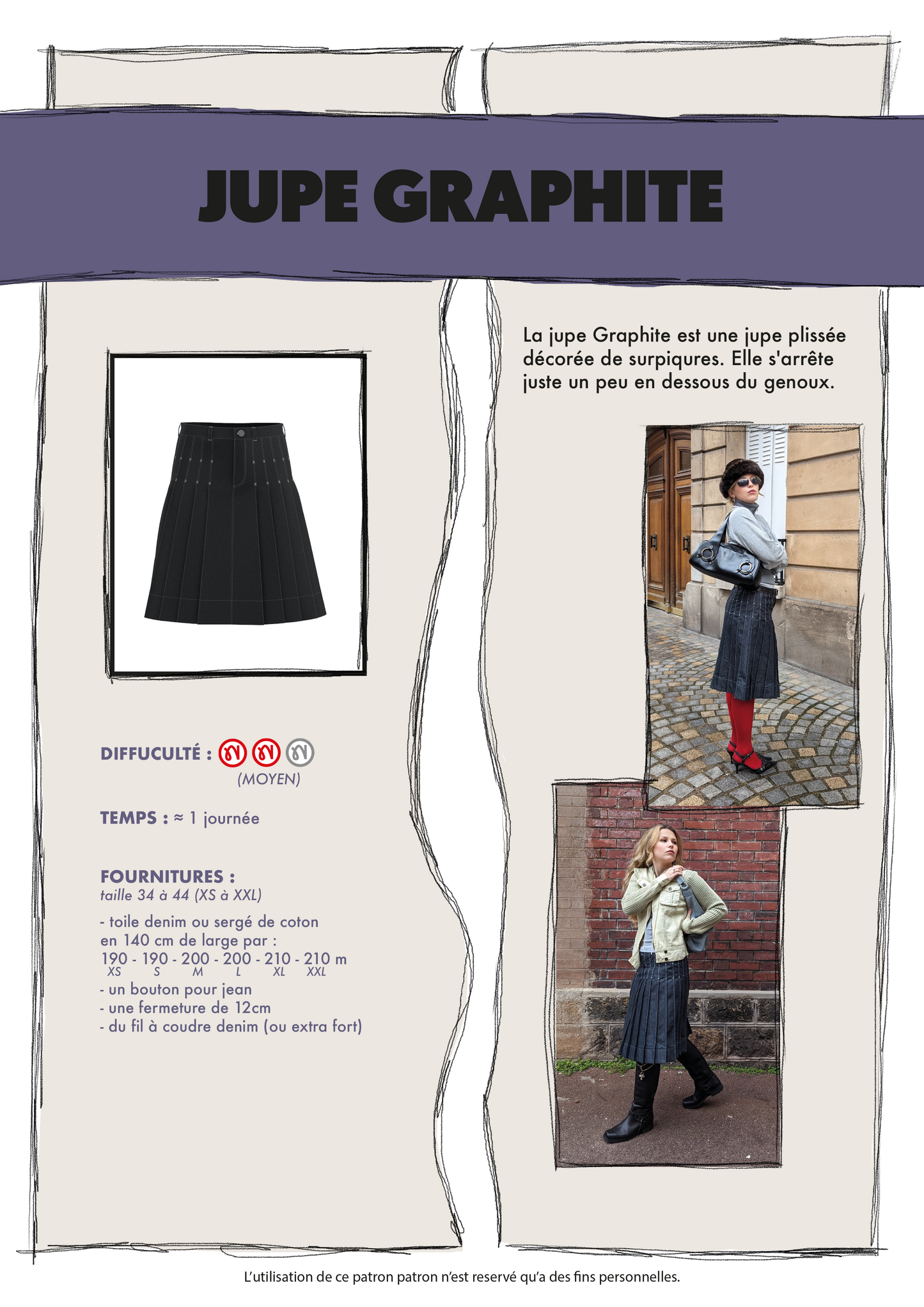 JUPE GRAPHITE - patron numérique